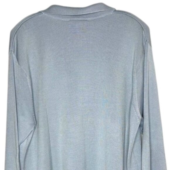 Talbots 70% Silk Collared V-Neck Lightweight Cardigan - Light Med. Blue - 2X - Picture 6 of 8